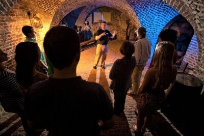 Charleston Ghost & Dungeon Night-Time Walking Tour with Entry to Provost Dungeon - Bulldog Tours start point on Anson Street: get oriented fast