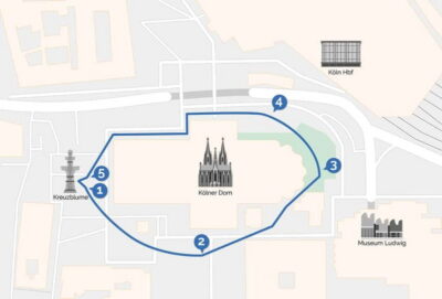 Cologne Cathedral Walking Tour around the cathedral with VR - The 60-minute flow: six VR stations around the outside