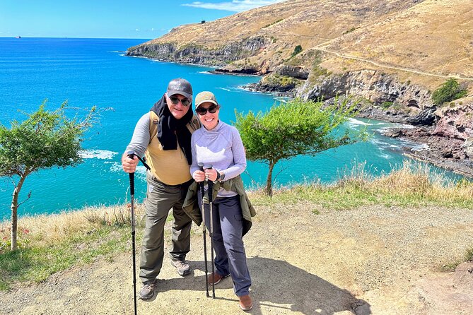 Full Day Guided Walking Tour and Picnic around Godley Head - Getting picked up in Christchurch and ready to hike