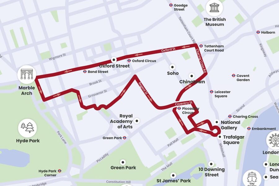 London: Tootbus Christmas Lights Tour incl walking tours - Live English Guide and 10-Language Audio: How to Actually Hear It