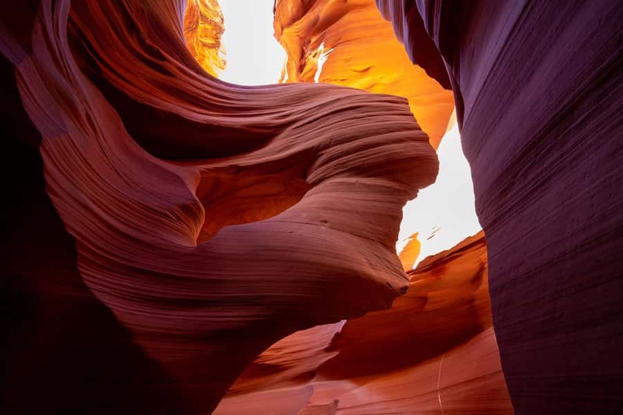 Page: Lower Antelope Canyon Walking Tour with Navajo Guide - The canyon walk: wind-carved twists, then the big cavern with the sky above