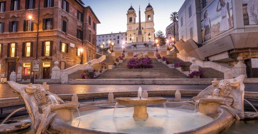 Rome: Guided City Center Evening Sightseeing Walking Tour - Spanish Steps and Barcaccia Fountain: Rome’s meeting point in stone