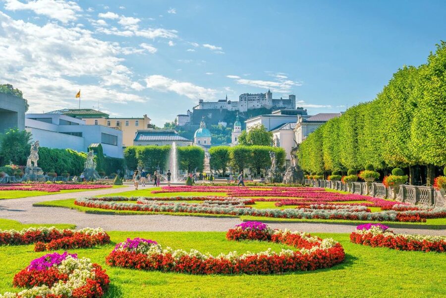 Salzburg: Old Town, Mozart, & Mirabell Gardens Walking Tour - Kapitelplatz finish: perfect for photos toward Hohensalzburg Fortress